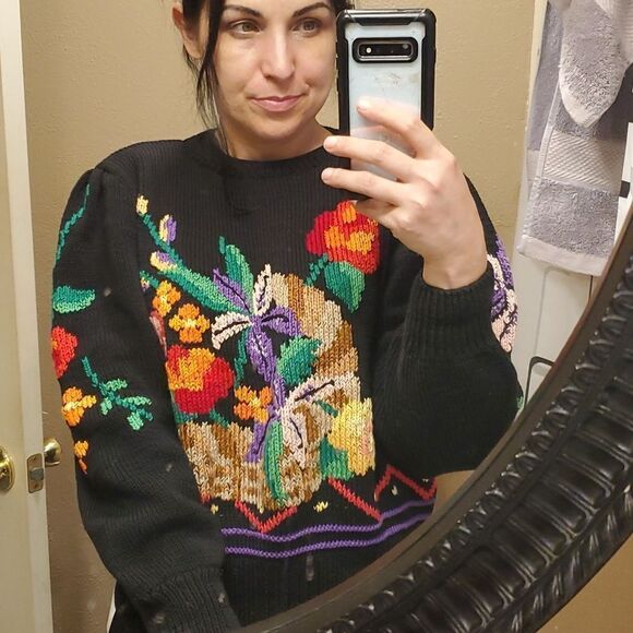 Berek Vintage Hand Knit w/2 Needles 100% Pima Cotton Sweater Made in Uruguay - Picture 16 of 16